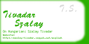 tivadar szalay business card